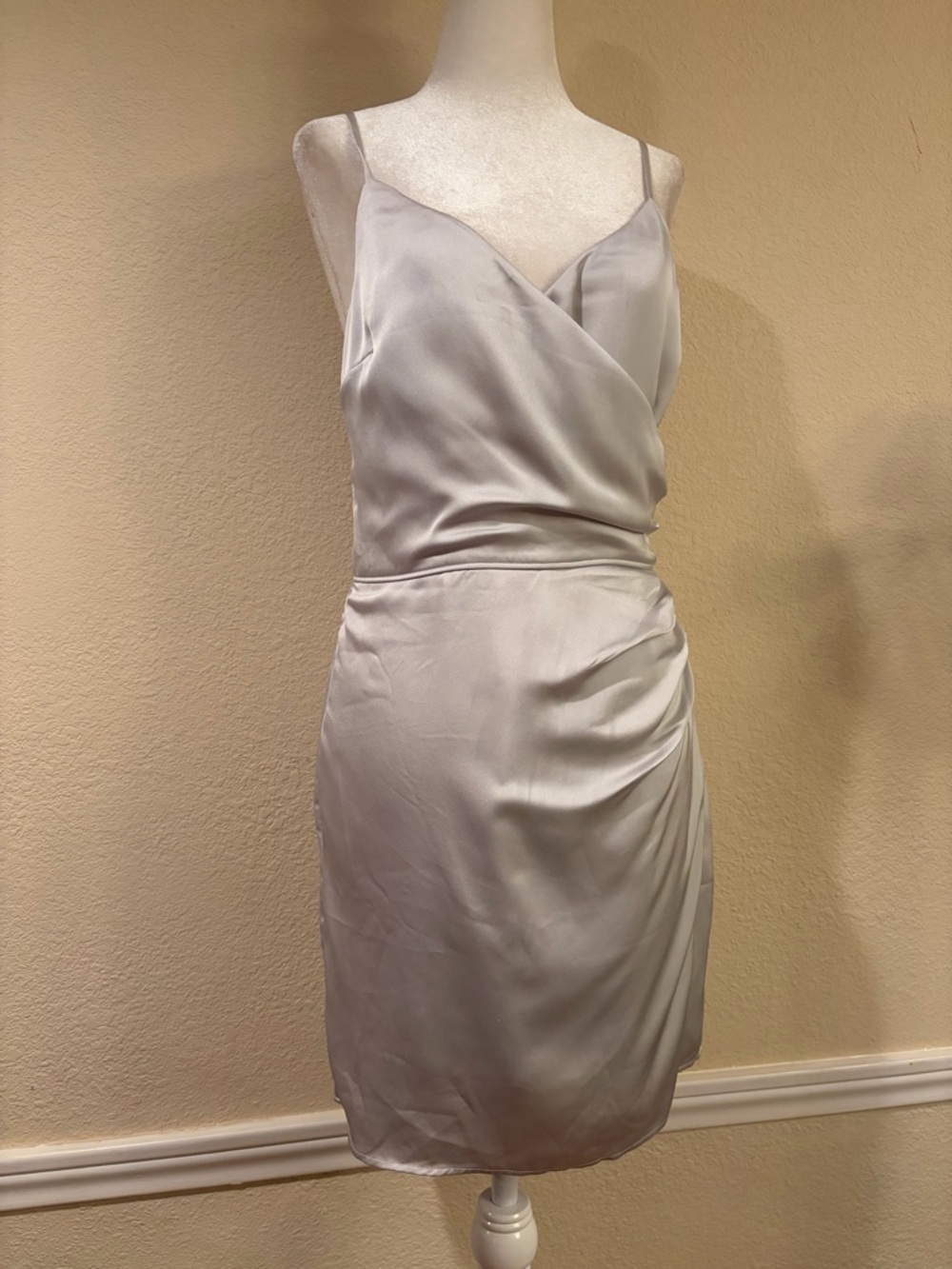 Abercrombie & Fitch Silver Satin Mini Dress